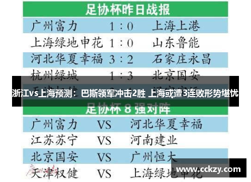 浙江vs上海预测：巴斯领军冲击2胜 上海或遭3连败形势堪忧